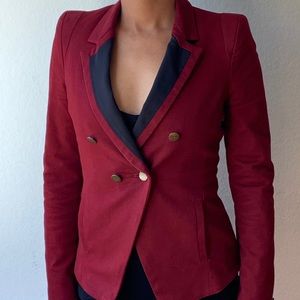 Zara Maroon and Black Blazer